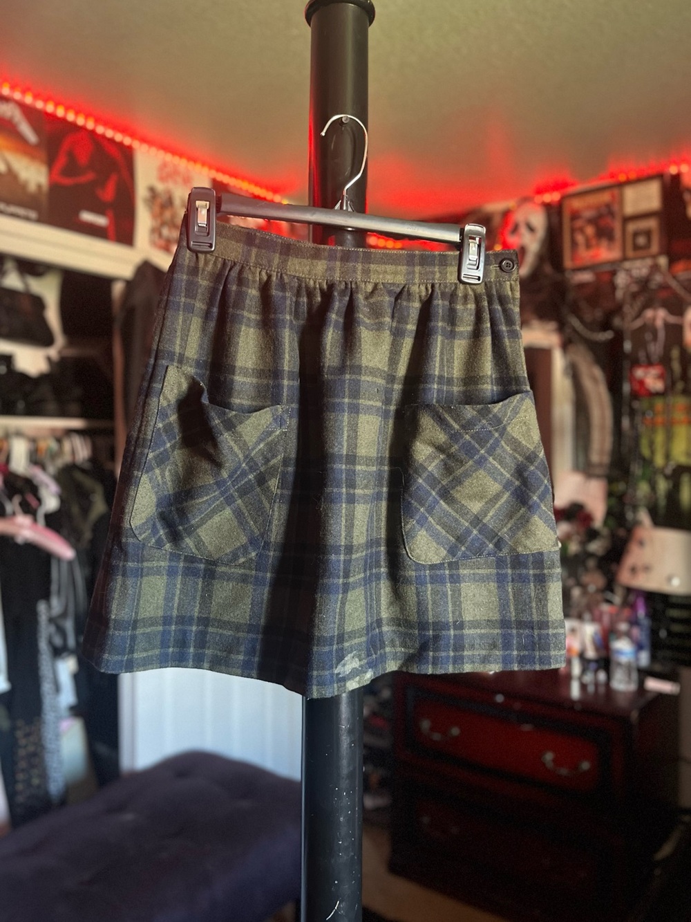 Forever 21 Olive Green Pleated Mini Skirt